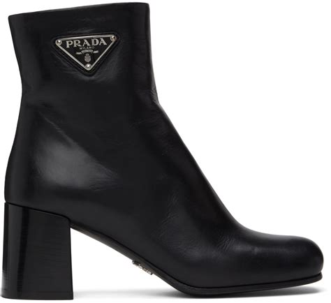 prada black leather riding boots|prada chunky heel ankle boots.